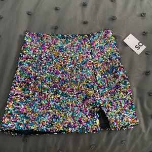 Multicolored sequin skirt